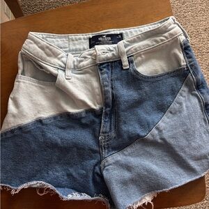 Hollister Women's Blue and Gray Jean Shorts